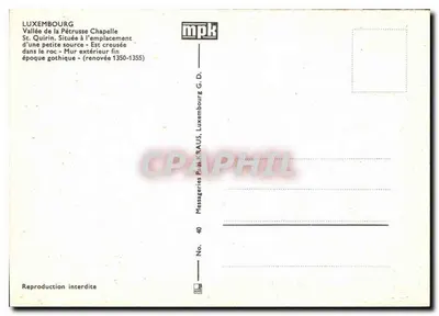 Kaplica św. Quiryna — Dolina Pétrusse — Messageries Publiques RAUS — Rewers