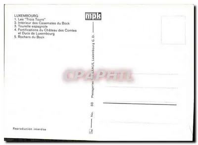 Luxemburgo — Casemates do Bock — R. Louis — Verso