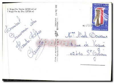 As Agulhas das Alpes Altas — A Agulha Verde (4122 m) e a Agulha do Dru (3754 m) — Grenoble Éditions PE 102 — Verso