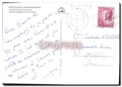 Cachoeira do Schiessentümpel no Müllerthal — Pequena Suíça Luxemburguesa — Editor E.A. Schiaack, n°1207 — Verso