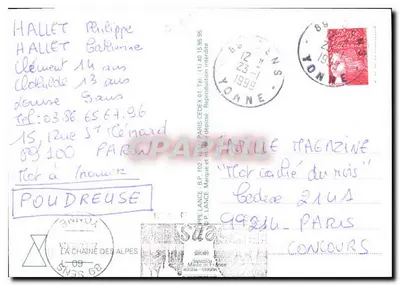 Widok z powietrza Alp — Wydawca: La Chaîne des Alpes — Nr serii: 2612 — Rewers