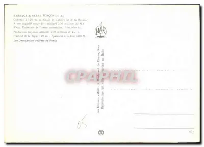 Barragem de Serre-Ponçon — As Moças de Pontis — Edições AMAL — N°804 — Verso