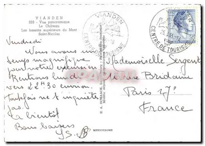 Vianden — Zamek i krajobraz — E. A. Schraack, Luksemburg — Rewers