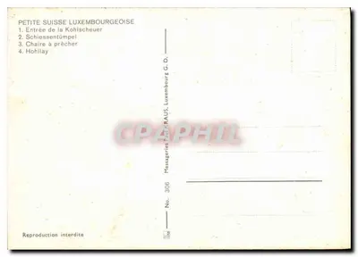 Pequena Suíça Luxemburguesa — 4 vistas — Messageries Paul RAUS G.D. — Verso