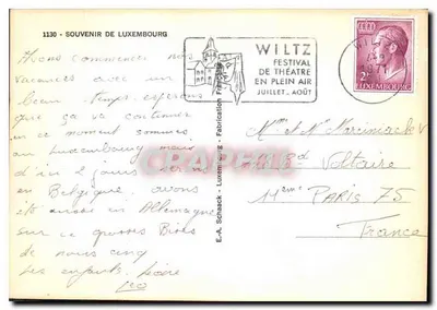 Luxemburgo — Lembrete de Luxemburgo — E.A. Schraack — Verso