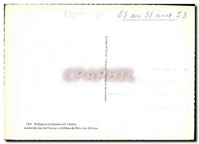 Pralognon la Vanoise — Caminho do Col de Chavivière e Dôme de Pâret — Edição F. Filler — Verso