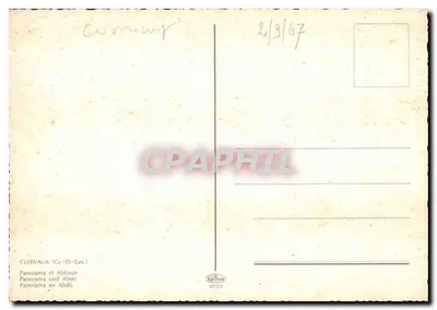 Clervaux — Panorama e Abadia — editor Krüdener, n° 10723 — Verso