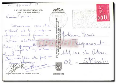 Lago de Serre-Ponçon — Baía de Saint-Michel — Editor IRIS — Verso