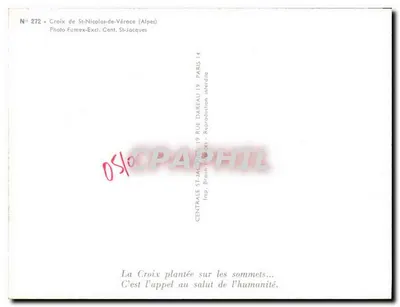 Krzyż św. Nikodema z Véroce (Alpy) — Foto Fumex-Excl. Cent. St-Jacques — N° 272 — Rewers