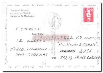 Cirque de la Madeleine — Ardèche — Éditions de la Pierre — Verso
