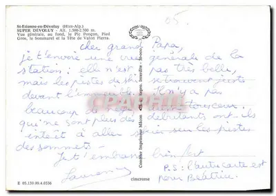 Super Dévoluy — Vista geral — Comber Imprimerie Mâcon — Verso