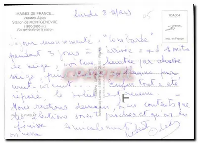 Montgenèvre — ogólny widok stacji — Images de France, 05A004 — Rewers