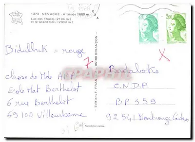 Jezioro Thures — góry na tle — Wydawnictwo F. FRANÇON — Rewers