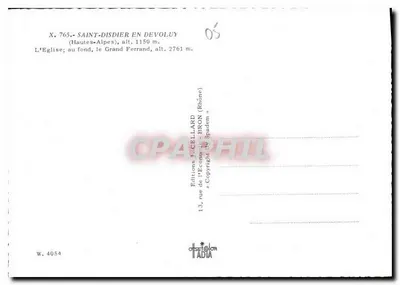 Saint-Disdier-en-Devoluy — vista geral nevada — Edições J. Cellard — Verso