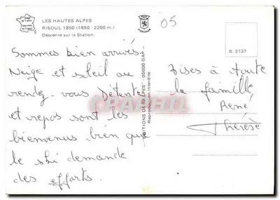 Descida a Risoul — Les Hautes Alpes — Edições de Savoie — Verso