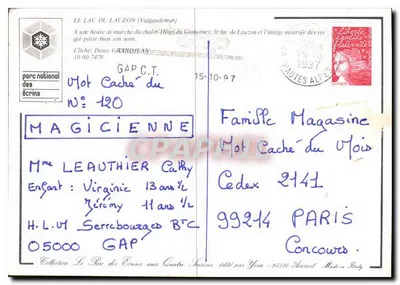 Het Parc des Écrins in de vier seizoenen — uitgegeven door Yvon, n°120 — Achterkant