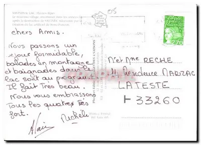 Savines-le-Lac — widok panoramiczny i nocny — Rewers