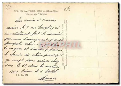 Col du Lautaret — Lódzianka — Wydawnictwo Sztuki V. Martel — Rewers