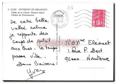 Chalety Fontcouverte — Dolina Clarée (Hautes-Alpes) — Wydawca AJAX, nr 12.203 — Rewers