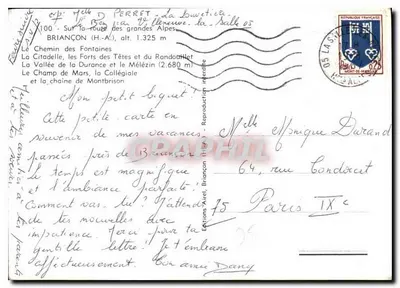 Briançon — Najwyższa Miasto Europy — Wysokość: 1325m — Wydawnictwo Pinal — Rewers