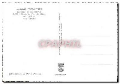 Alrededores de VICDESSOS — Carretera del Puerto de l'Hers, alt. 1628 m — Ediciones MEXICHROME — Reverso