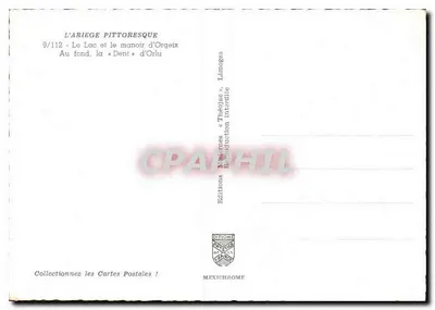 L'Ariège pittoresque — Het meer en het kasteel van Orgeix — Editeurs Diplôme — Achterkant