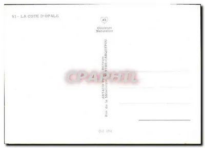 Die Côte d'Opale — Zum Sonnenuntergang — Artaud Réalités Naturelles — Rückseite