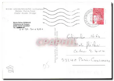 Champsaur — widok panoramiczny zimowy — Wydawnictwo Alp, nr 05 — Rewers