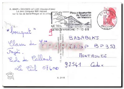 Savines-le-Lac — Brug van Serre-Ponçon (920 meter) — Uitgaven Cellard — Achterkant