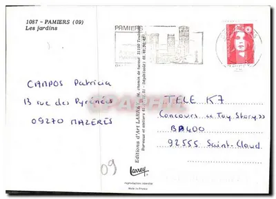Os jardins — Pamiers (09) — Edições d'Art Larrey — Verso