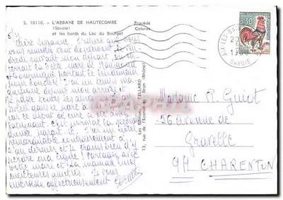 A Abadia de Hautecombe — e as margens do Lago Bougret — Edições J. Cellard — Verso