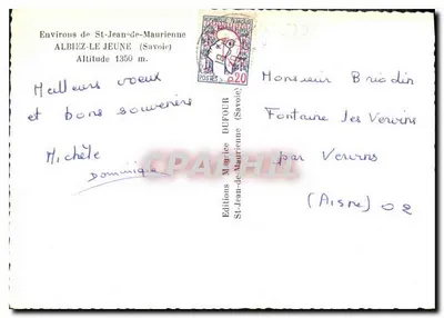 Cena de campo — Albiez-le-Jeune (Savoie) — Edições Maurice Dufour — Verso