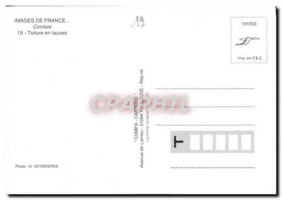 Telhado em lauzes — Corrèze — n°191053 — Verso