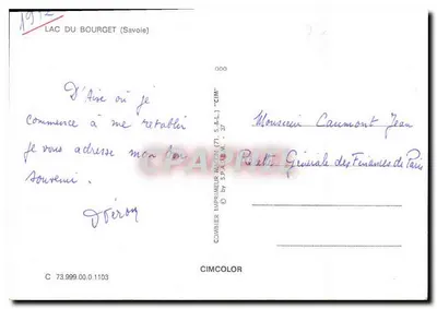 Jezioro Bourget — wiersz Lamartine — wydawca CIMCOLOR — Rewers
