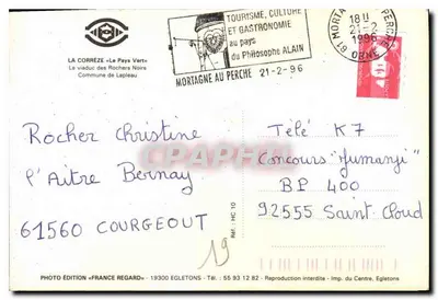 La Corrèze « Le Pays Vert » — most Rochers Noirs — Wydawnictwo France Regard — Rewers