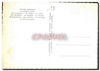Les Grds Barrages — Colagem de 9 vistas de barragens — L. Chatagneau — Verso