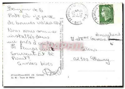 Ruïnes van een kasteel in het bos — Corrèze — Uitgever Combier, Macon — Achterkant