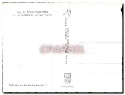 Castelo de Val — perto de Bort-les-Orgues — Edições Modernas « Théoljac » — Verso