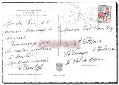 Tulle — Kościół, brzegi Corrèze — Wydawnictwo Modernes & Théojac, Limoges — Rewers