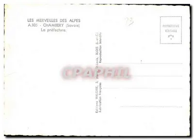 Prefektura Chambéry — Savoie — Éditions Valoire — Rewers