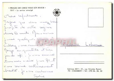 Caminho nevado — Editor Edy, n° 7317 — Verso