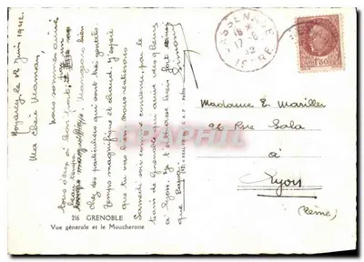 Grenoble — Vista geral e o Mouchetot — editor não visível — Verso