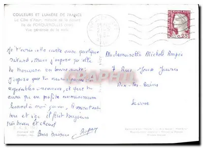Visão geral da enseada — Ilha de Porquerolles (Var) — Edição Driezger, Paris — Verso