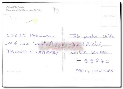 Chambéry — Panorama miasta w sercu lata — Wydawnictwo Chambéry — Rewers