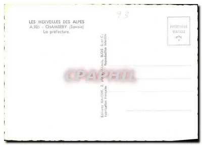 Prefektura w Chambery — Savoie — Wydawnictwo Valoire, seria A.805 — Rewers