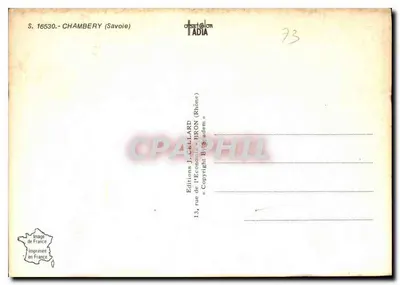 Chambéry — widok z lotu i kwiaty — Wydawnictwo J. Cellard — Rewers
