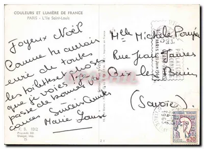 París - La Isla Saint-Louis — vista del canal — edición Yvon — Reverso