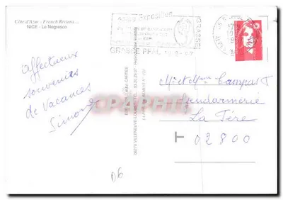 Nice — Hotel Negresco — Edições Villeneuve-Loubet — Verso