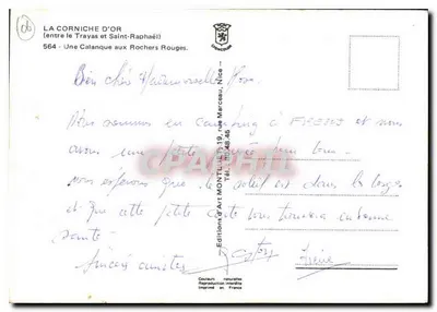 A Corniche d'Or — Calanque dos Rochos Vermelhos — Éditions Art Montluel, n°564 — Verso