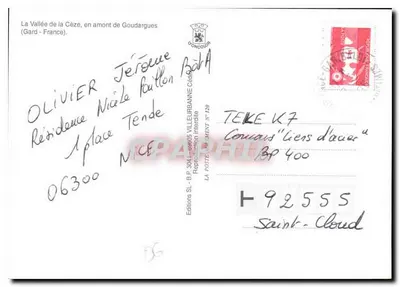 Vallei van de Cèze — panoramische weergave — Editions SL, Reproductie N° 120 — Achterkant